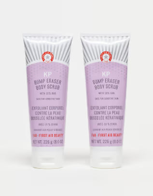 First Aid Beauty KP Bump Eraser Body Scrub Duo with 10% AHA