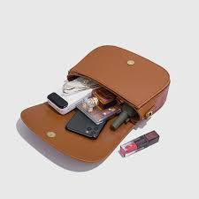 Zara Brown faux leather crossbody bag