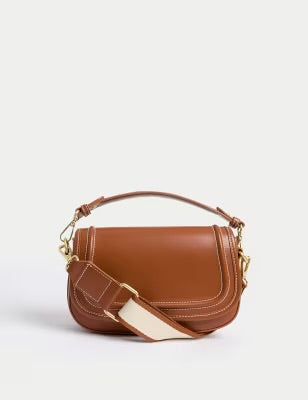 Zara Brown faux leather crossbody bag