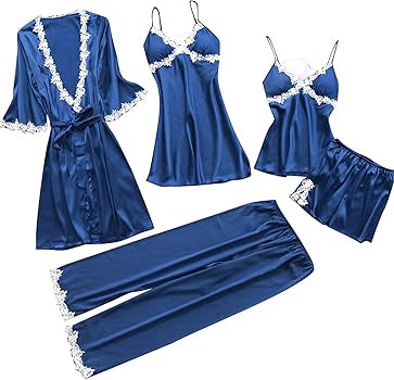 5 Piece Satin Pyjamas Set