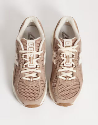 New Balance 740 suede trainers in brown