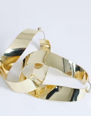 Topshop Charlotte twisted hoop earring in gold tone